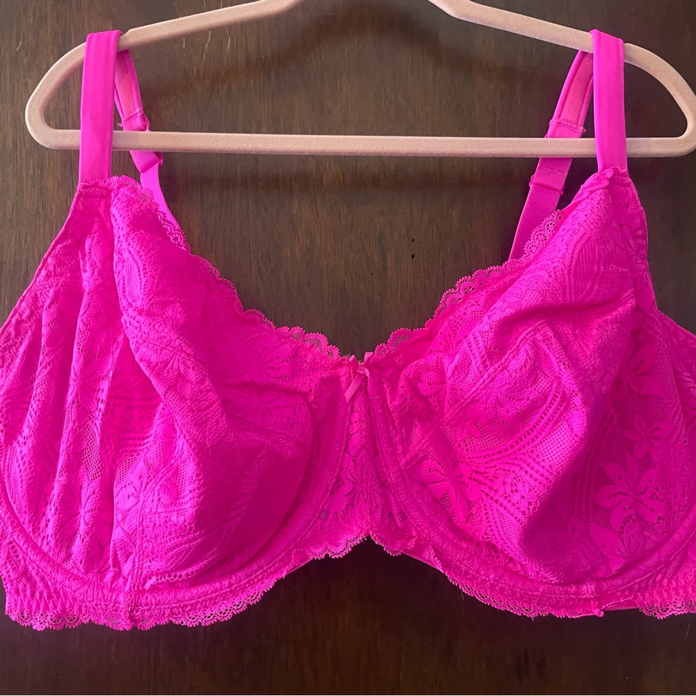 Cacique Fuchsia Lace Bra